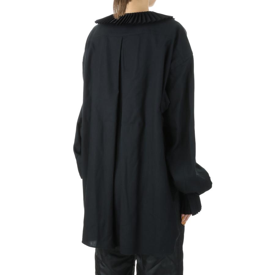 【P5倍 / SALE】PLEATS COLLAR WOOL BLEND SHIRT -Black (22AW-6H) Jun Mikami(ジュンミカミ) | JUN MIKAMI | 02