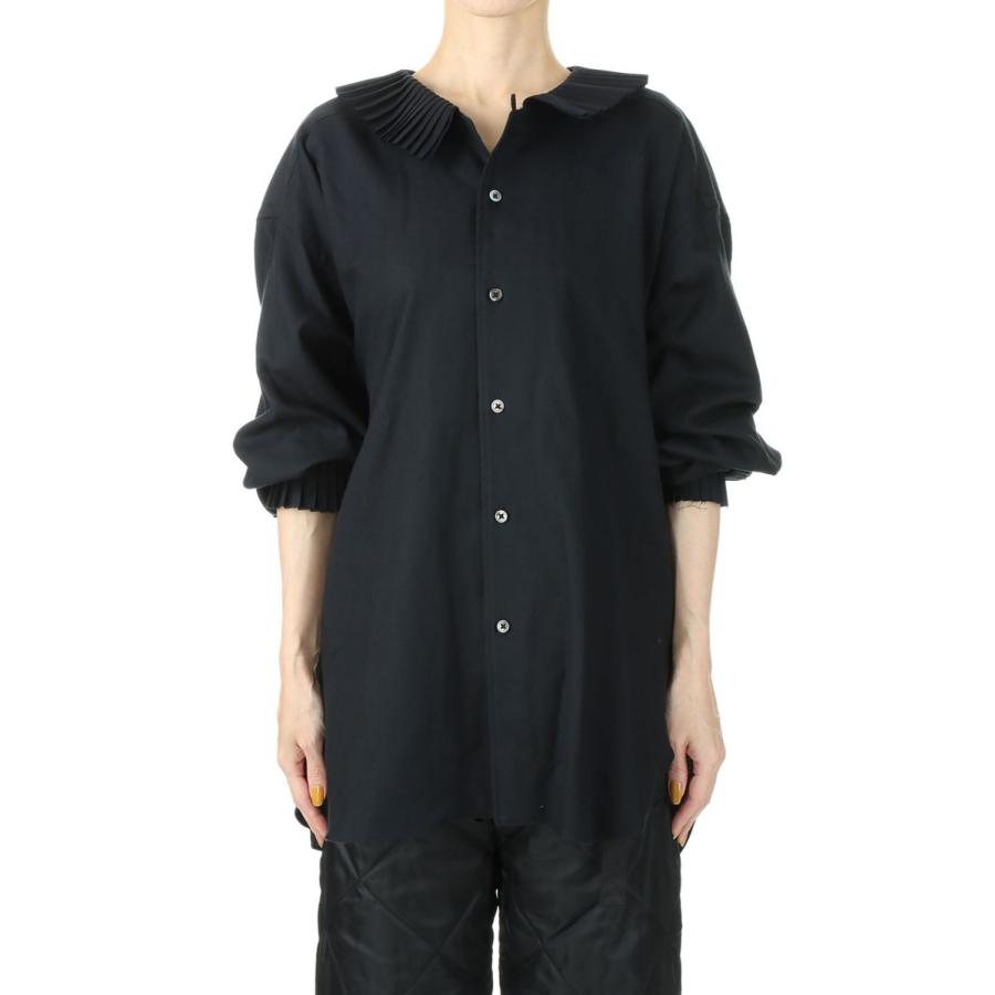 【P5倍 / SALE】PLEATS COLLAR WOOL BLEND SHIRT -Black (22AW-6H) Jun Mikami(ジュンミカミ) | JUN MIKAMI | 05