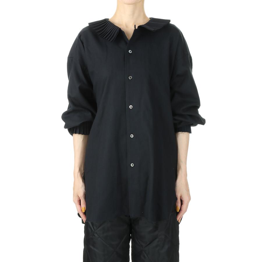 【P5倍 / SALE】PLEATS COLLAR WOOL BLEND SHIRT -Black (22AW-6H) Jun Mikami(ジュンミカミ) | JUN MIKAMI | 05