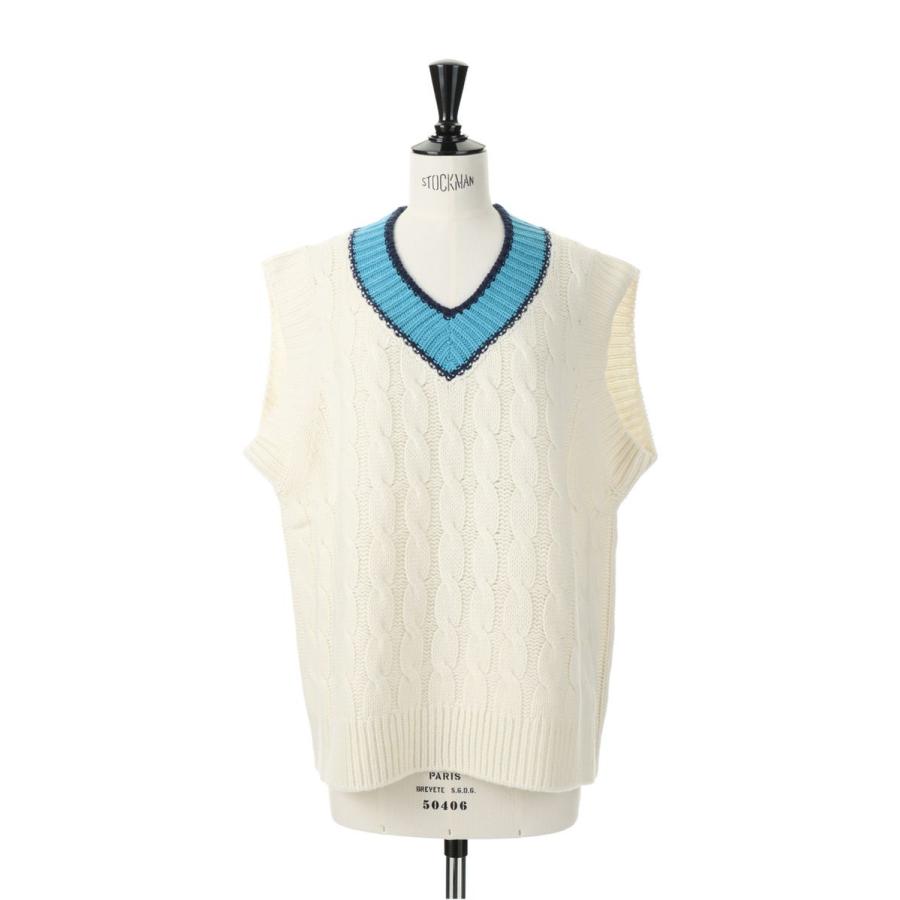 COLOR V KNIT VEST -WHITE(22AMSNI15) Shinzone(シンゾーン) | Shinzone