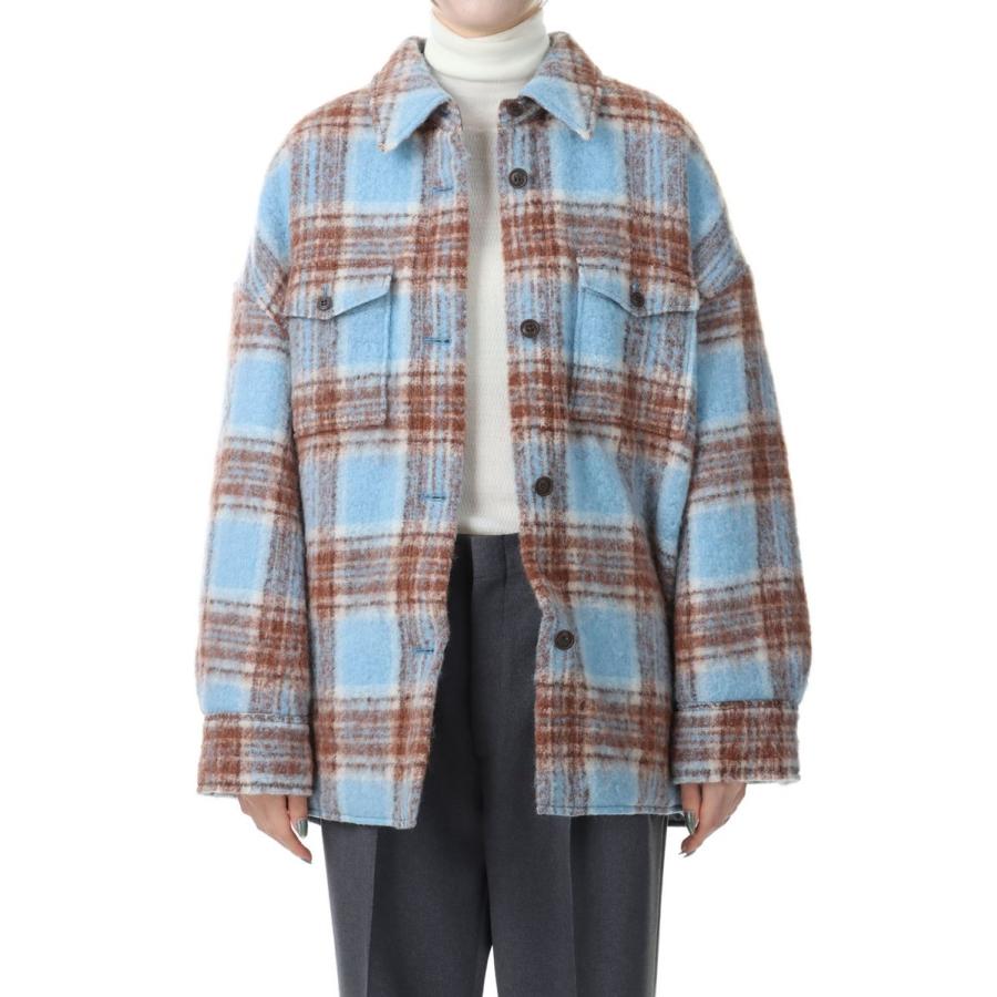 【SALE】SHAGGY CHECK JACKET/BLUE(22AMSJK02) Shinzone(シンゾーン) | Shinzone