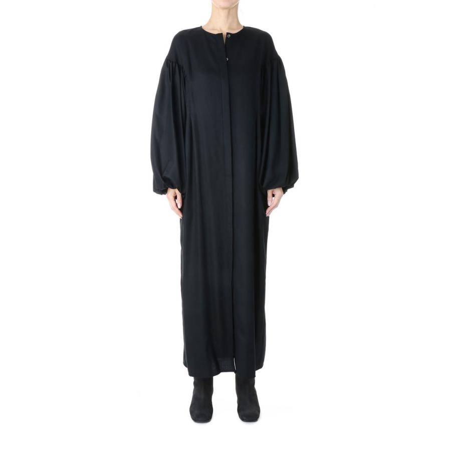 【P5倍 / SALE】Wool Balloon sleeve Dress/BLACK(E22AW/D-01/01) EBONY(エボニー) | EBONY