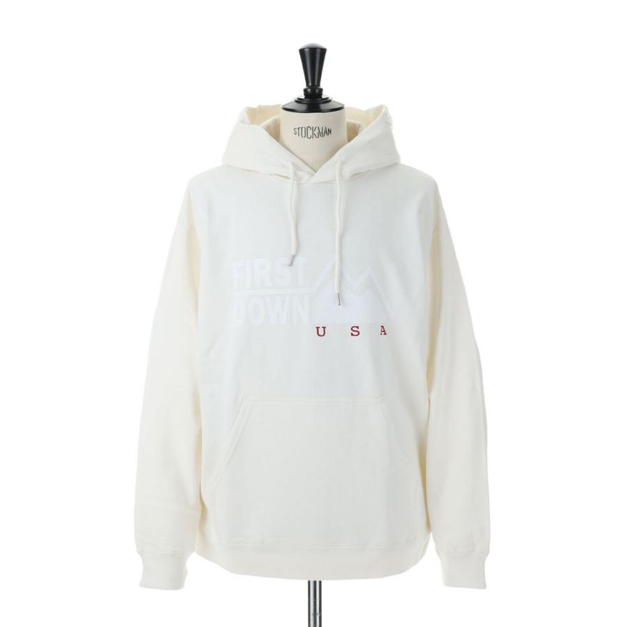 【P5倍 / SALE】PRINT HOODED COTTON SWEAT/WHITE(F372004C) [BP] First Down -Men-(ファースト・ダウン)First Down | FIRST DOWN