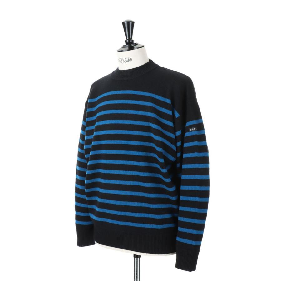 【SALE】BASQUE KNIT(1004AWKN01) - C:BLACK×BLUE- is-ness(イズネス) |  | 01