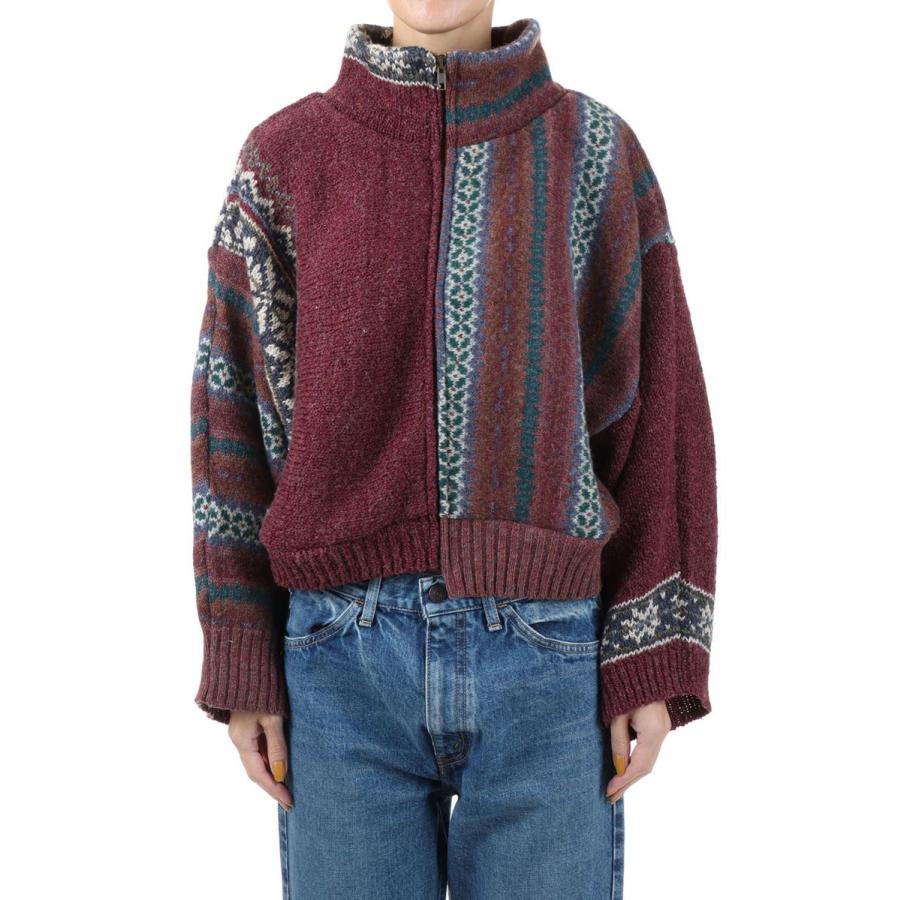 【P5倍 / SALE】circa make vertically use zip up fairisle sweater -2 (cc22aw-29) 77circa -Women-(ナナナナサーカ) | 77circa
