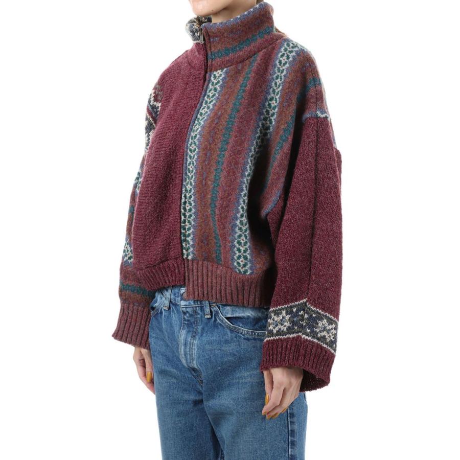 【P5倍 / SALE】circa make vertically use zip up fairisle sweater -2 (cc22aw-29) 77circa -Women-(ナナナナサーカ) | 77circa | 01