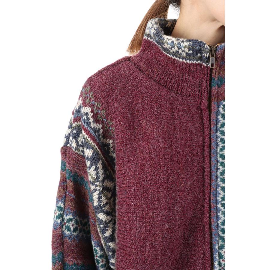【P5倍 / SALE】circa make vertically use zip up fairisle sweater -2 (cc22aw-29) 77circa -Women-(ナナナナサーカ) | 77circa | 03