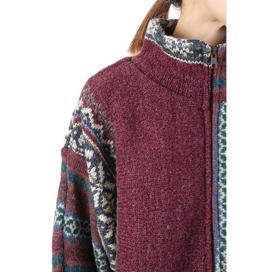 【P5倍 / SALE】circa make vertically use zip up fairisle sweater -2 (cc22aw-29) 77circa -Women-(ナナナナサーカ) | 77circa | 03