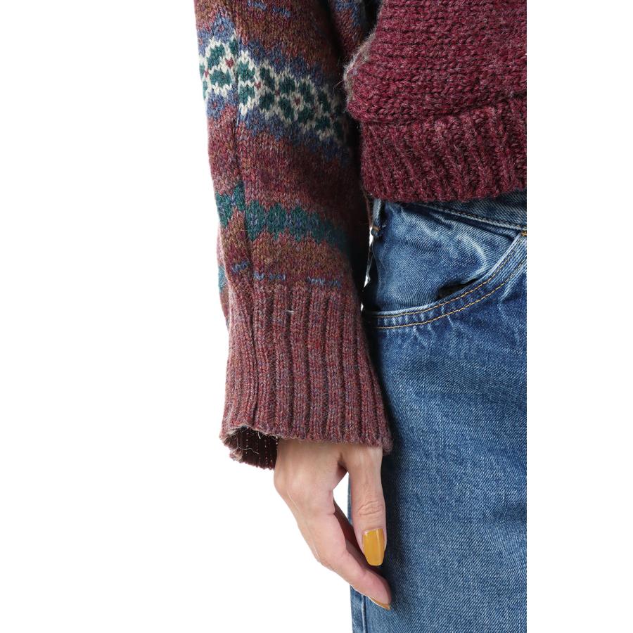 【P5倍 / SALE】circa make vertically use zip up fairisle sweater -2 (cc22aw-29) 77circa -Women-(ナナナナサーカ) | 77circa | 04