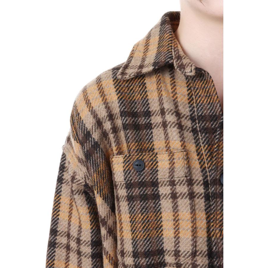 【P5倍 / SALE】Recycled bishou wool wide skipper shirt-BROWN(18RFATOP-01C) Bluebird Boulevard(ブルーバードブルバード) | BLUEBIRD BOULEVARD | 03