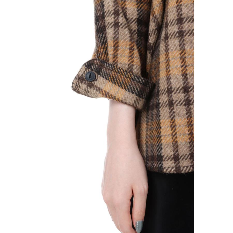 【P5倍 / SALE】Recycled bishou wool wide skipper shirt-BROWN(18RFATOP-01C) Bluebird Boulevard(ブルーバードブルバード) | BLUEBIRD BOULEVARD | 04