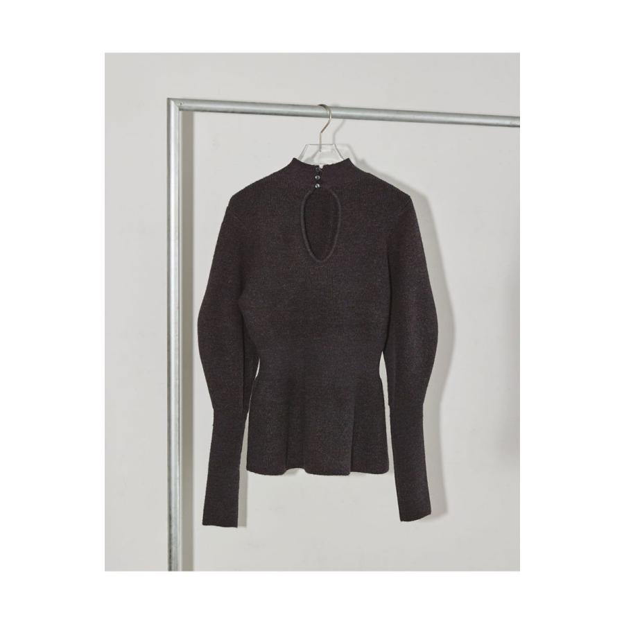 16時までで最短翌日発送】 Puffsleeve Peplum Knit -INDIGO(12220530