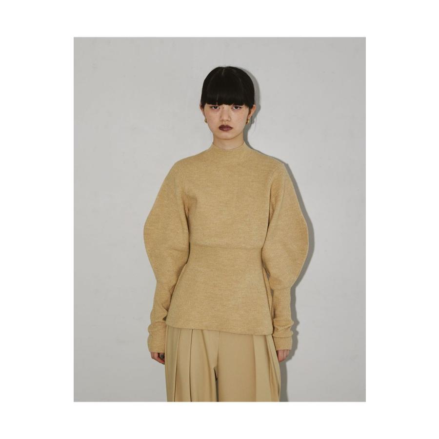 16時までで最短翌日発送】 Puffsleeve Peplum Knit -CREAM(12220530