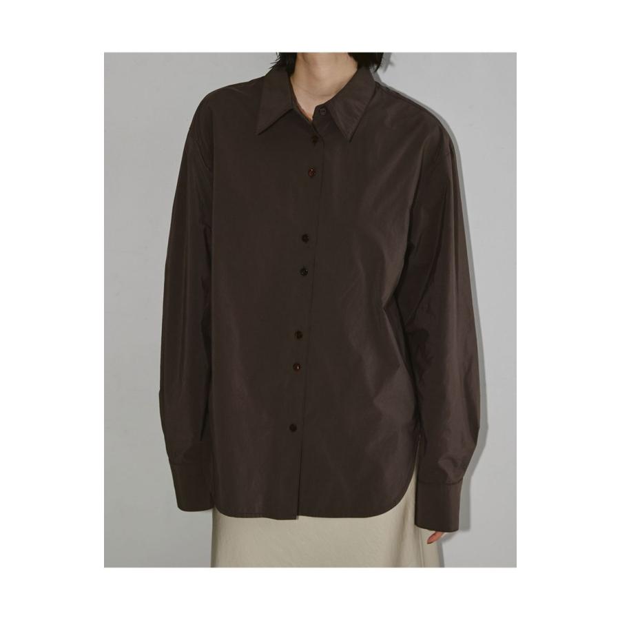 【SALE / 40%OFF】 Silky Roundhem Shirts -DARK BROWN(12220432) Todayful(トゥデイフル)