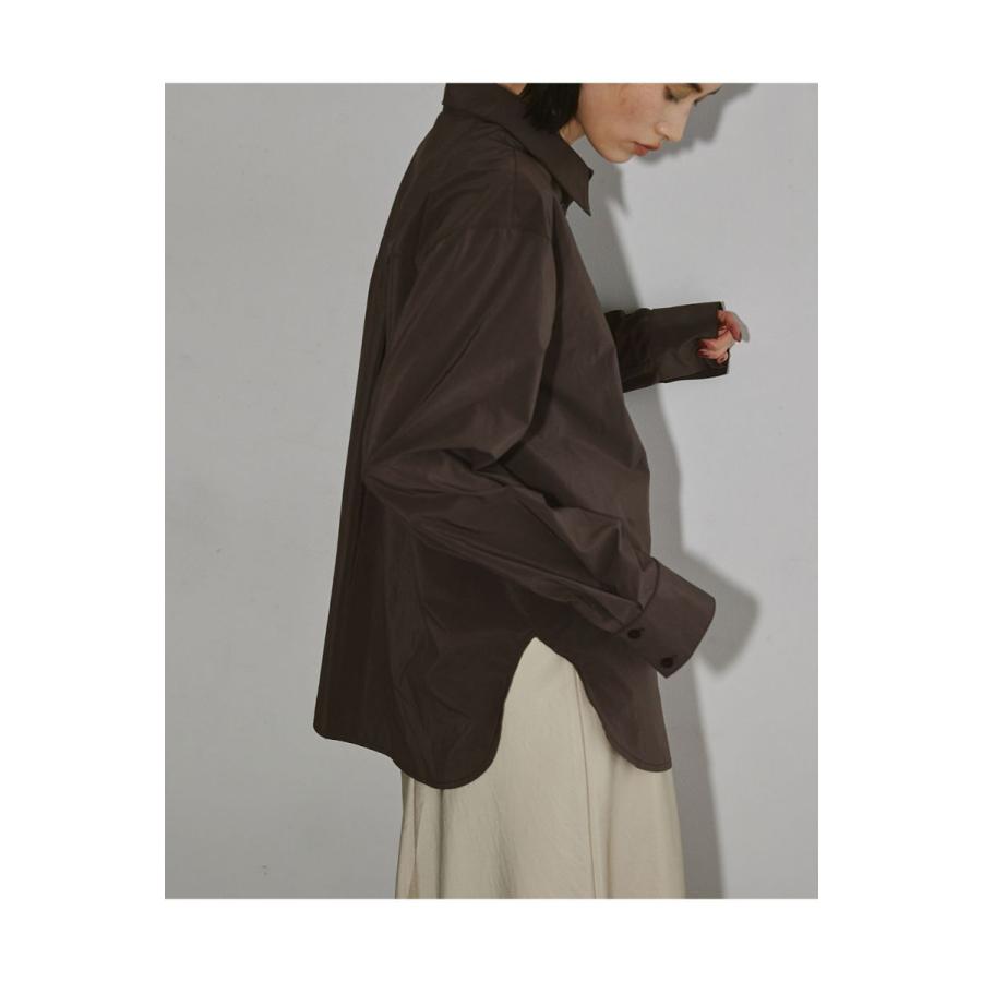【SALE / 40%OFF】 Silky Roundhem Shirts -DARK BROWN(12220432) Todayful(トゥデイフル)