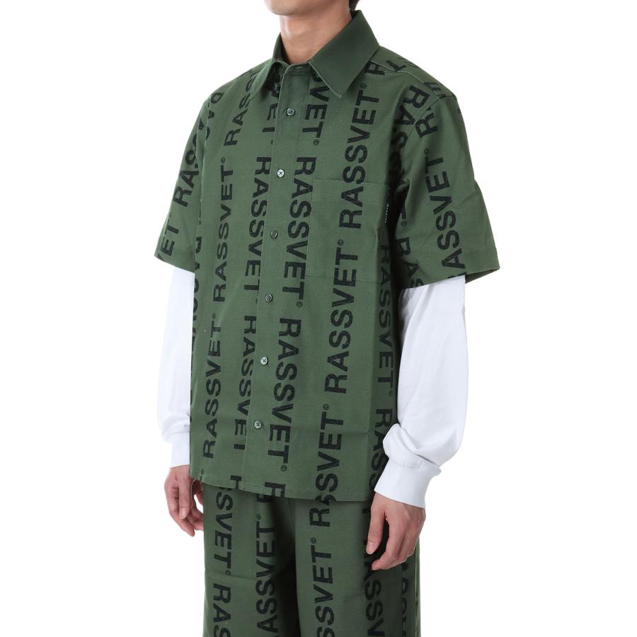 【P10倍】【SALE】DESERT HYBRID SHIRT WOVEN KNIT / GREEN RASSVET(ラスベート) |  | 01