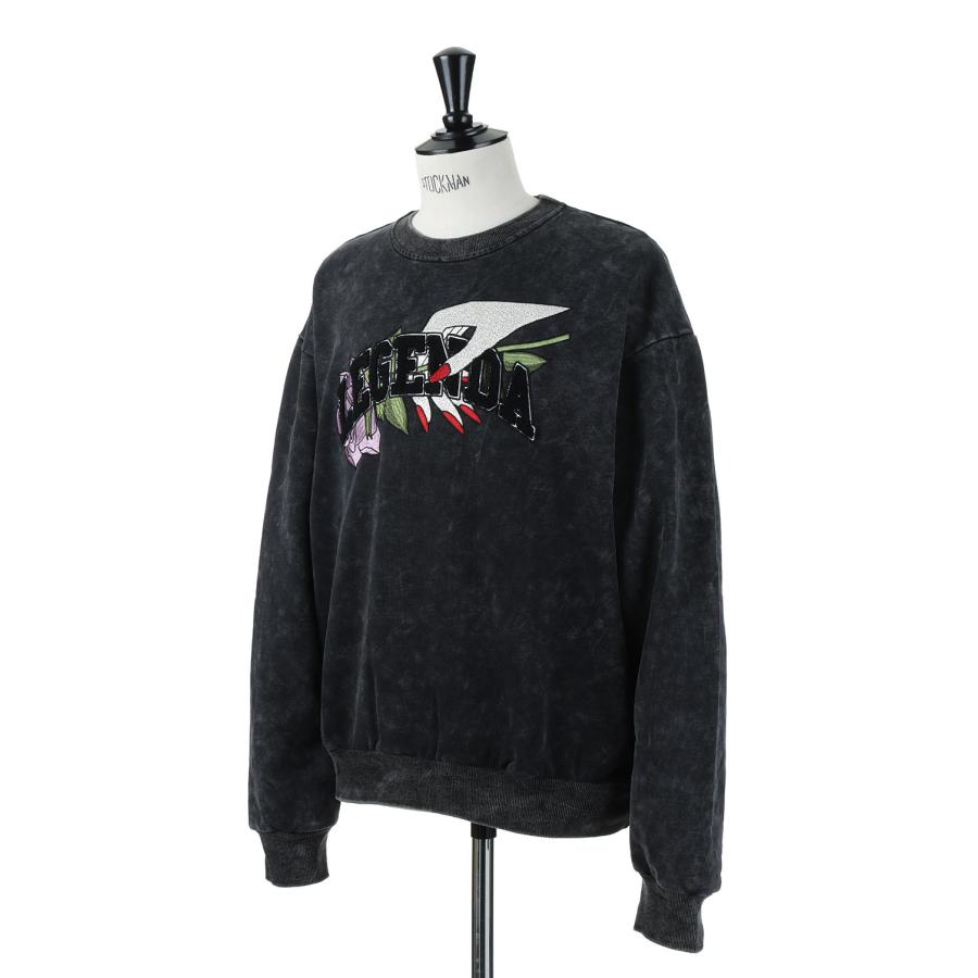 Acid-Wash Hand Rose Sweat Shirts -BLACK x PURPLE(LEC1171) LEGENDA(レジェンダ) | LEGENDA | 01
