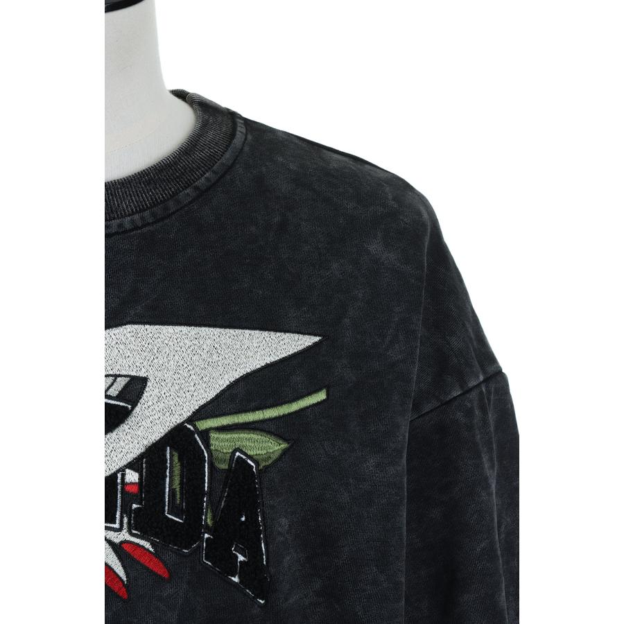 Acid-Wash Hand Rose Sweat Shirts -BLACK x PURPLE(LEC1171) LEGENDA(レジェンダ) | LEGENDA | 03