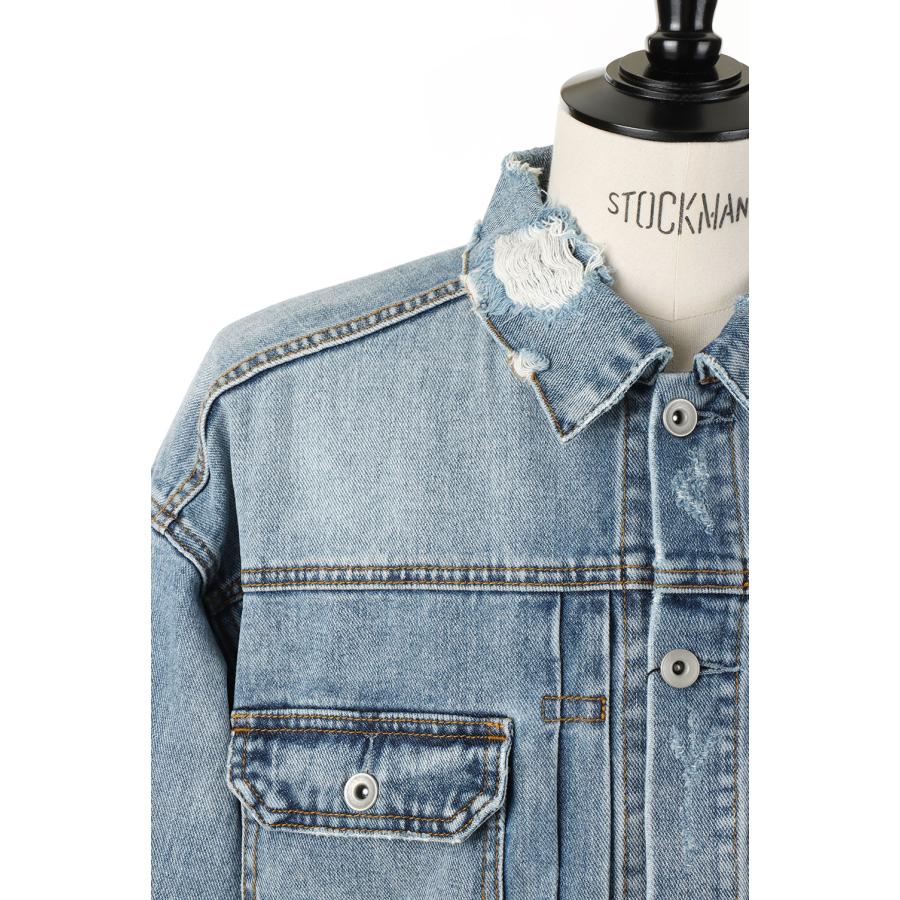 Flower Embroidery Short Denim Jacket -INDIGO(LEJ241) LEGENDA(レジェンダ) | LEGENDA | 03
