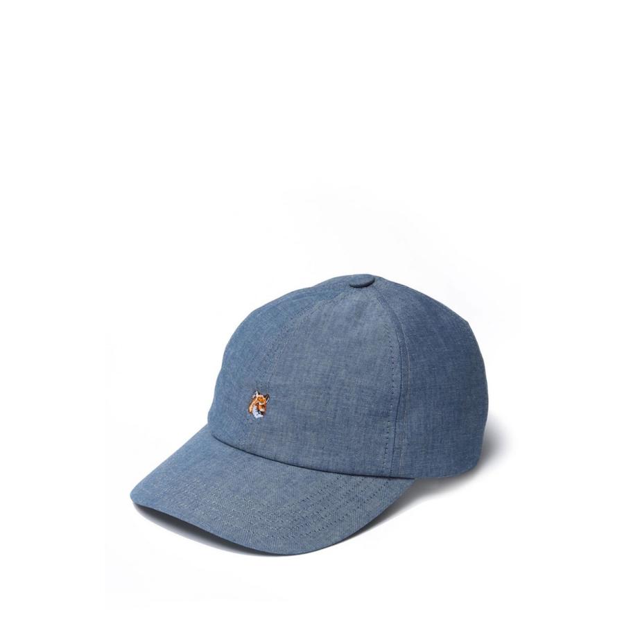 SMALL FOX HEAD EMBROIDERY 6P CAP -INDIGO(JU06129WC5000) Maison Kitsune -Women-(メゾンキツネ) | 