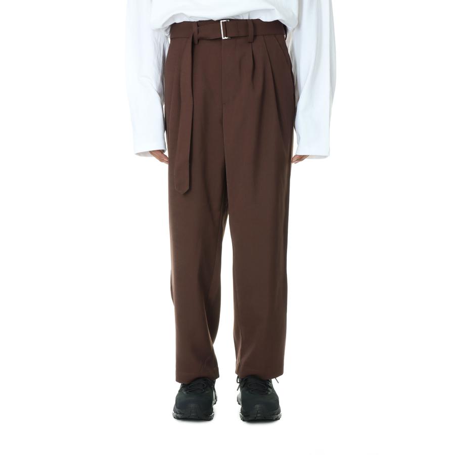 Two Tuck Belt Slacks Pants 2nd -BROWN (LEP223) LEGENDA(レジェンダ) | LEGENDA