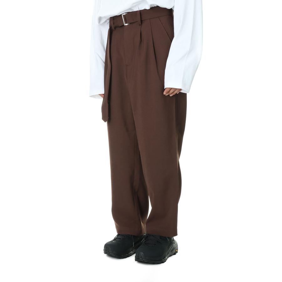 Two Tuck Belt Slacks Pants 2nd -BROWN (LEP223) LEGENDA(レジェンダ) | LEGENDA | 01