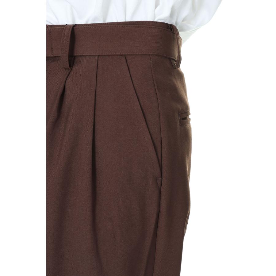 Two Tuck Belt Slacks Pants 2nd -BROWN (LEP223) LEGENDA(レジェンダ) | LEGENDA | 03