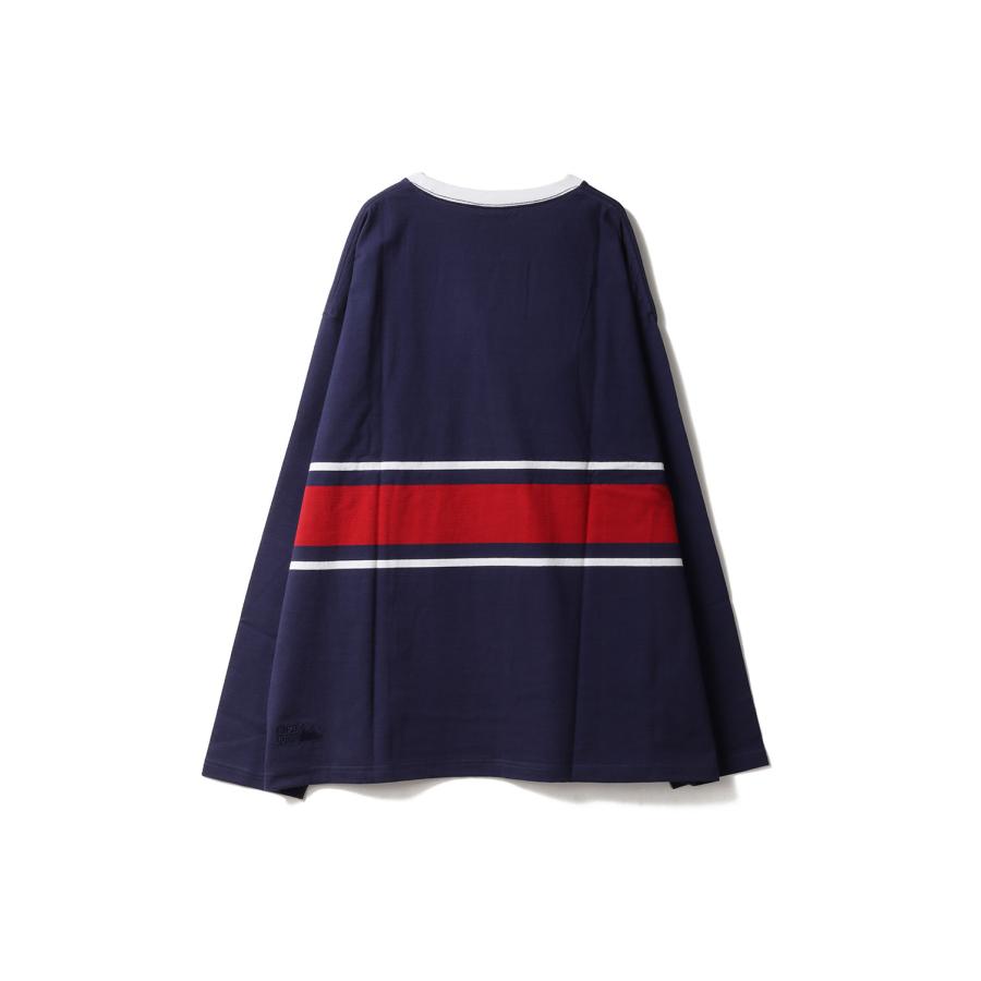 【P5倍 / SALE】BAGGY TEE L/S COTTON BORDER JERSEY -NAVY(F471001) [BP] First Down -Men-(ファースト・ダウン)First Down | FIRST DOWN | 02