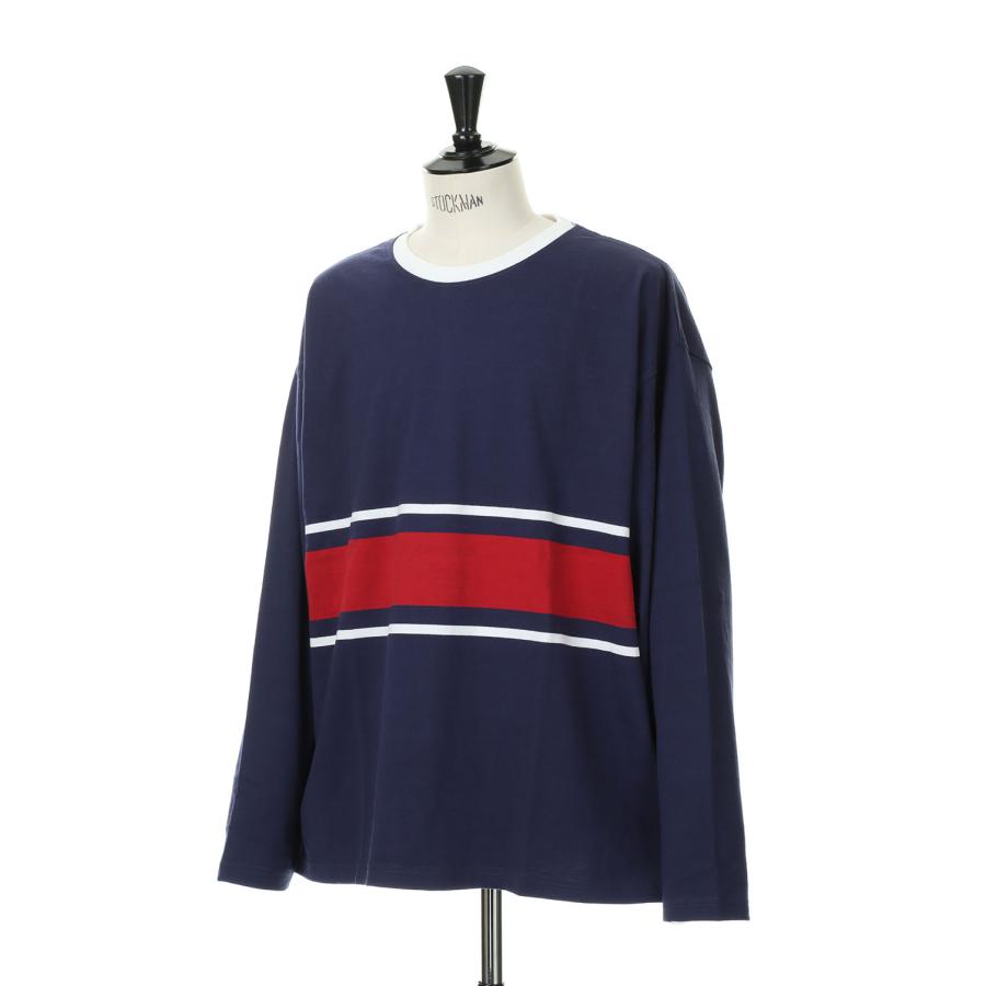 【P5倍 / SALE】BAGGY TEE L/S COTTON BORDER JERSEY -NAVY(F471001) [BP] First Down -Men-(ファースト・ダウン)First Down | FIRST DOWN | 04