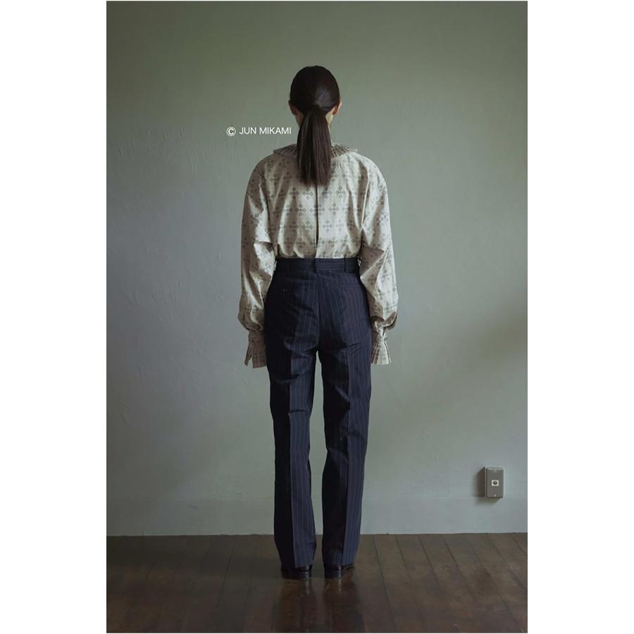 【P5倍 / SALE】PRINT PLEATS COLLAR SHIRT -Red x Cream (23SS-15-H) Jun Mikami(ジュンミカミ) | JUN MIKAMI | 06