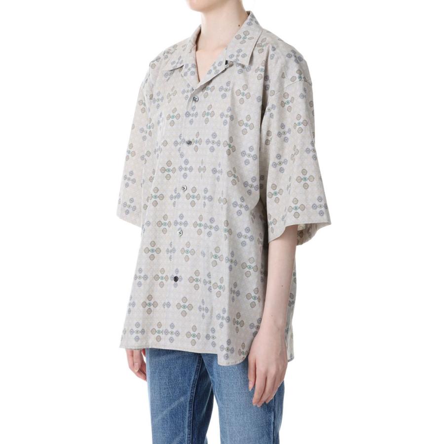 【P5倍 / SALE】PRINT HALF SLEEVE SHIRT -Green x Gray (23SS-17-H) Jun Mikami(ジュンミカミ) | JUN MIKAMI | 01