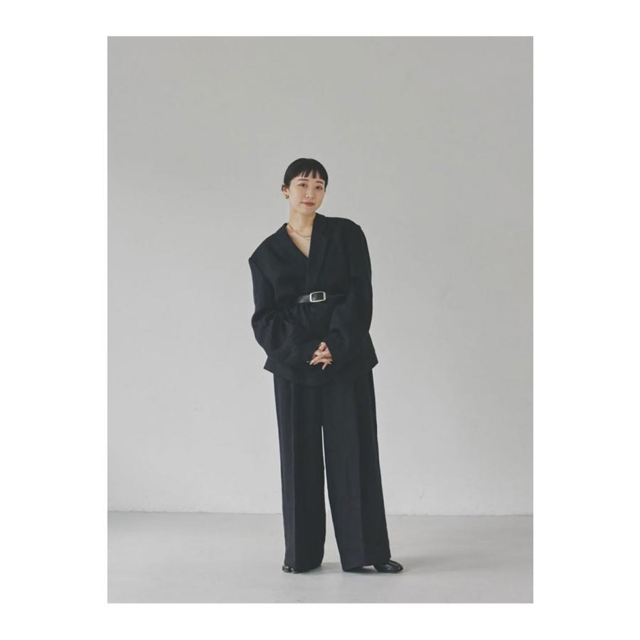 TODAYFUL トゥデイフル Tuck Linen Trousers -BLACK （12310701） | TODAYFUL | 10