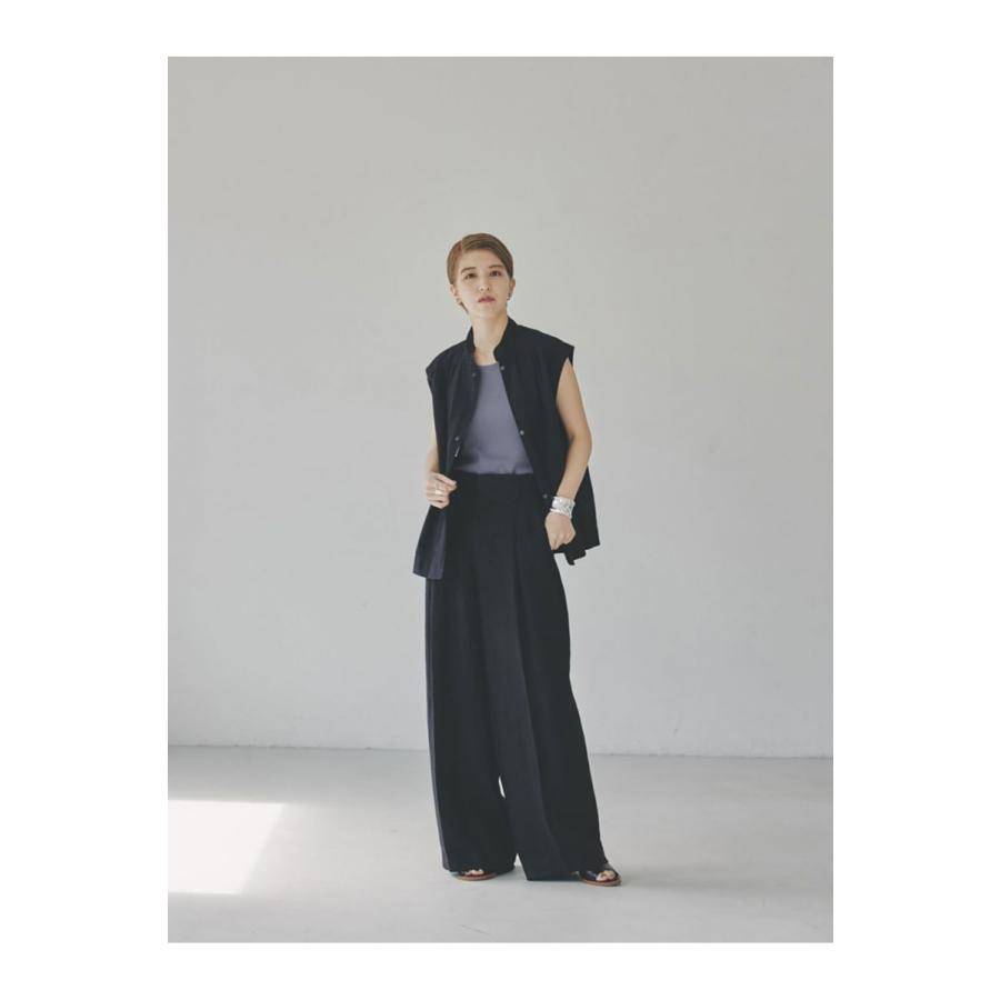TODAYFUL トゥデイフル Tuck Linen Trousers -BLACK （12310701） | TODAYFUL | 13
