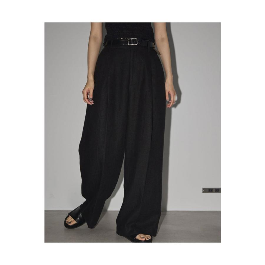 TODAYFUL トゥデイフル Tuck Linen Trousers -BLACK （12310701） | TODAYFUL | 07