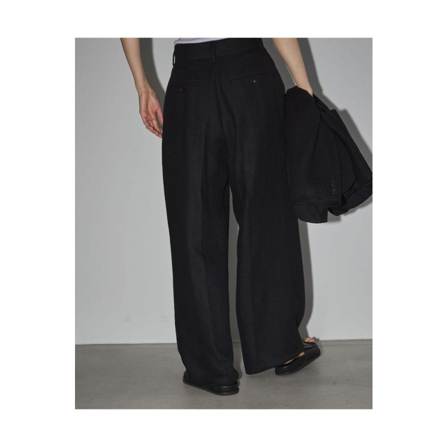 TODAYFUL トゥデイフル Tuck Linen Trousers -BLACK （12310701） | TODAYFUL | 09
