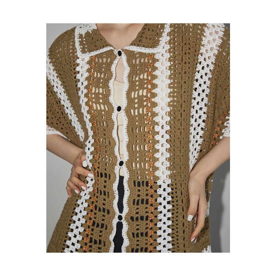 16時までで最短翌日発送】Crochet Over Shirts -OLIVE (12310514