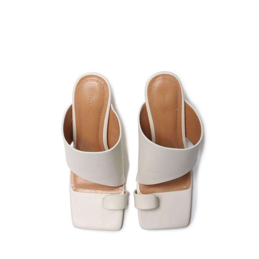 30%OFF】 Squaretoe Leather Sandals -ECRU （12311007） Todayful  