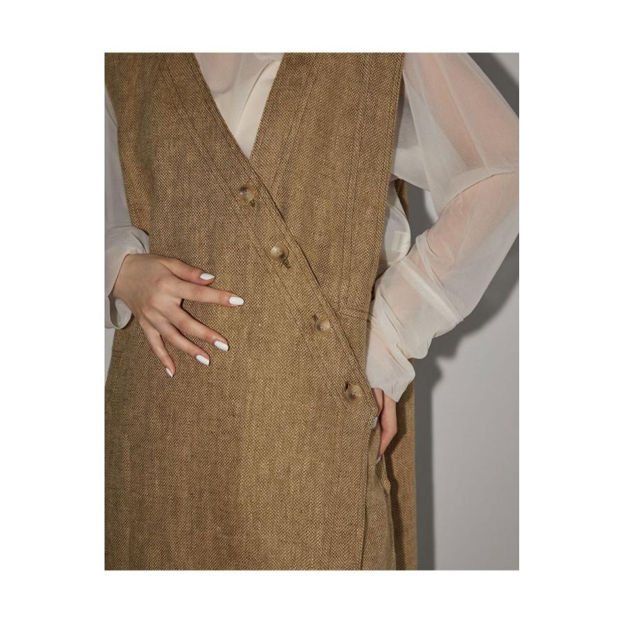 【16時までのご注文で最短翌日発送】【20%OFF】TODAYFUL トゥデイフル Asymmetry Linen Vest -BEIGE (12310103)｜deepinsideinc｜14