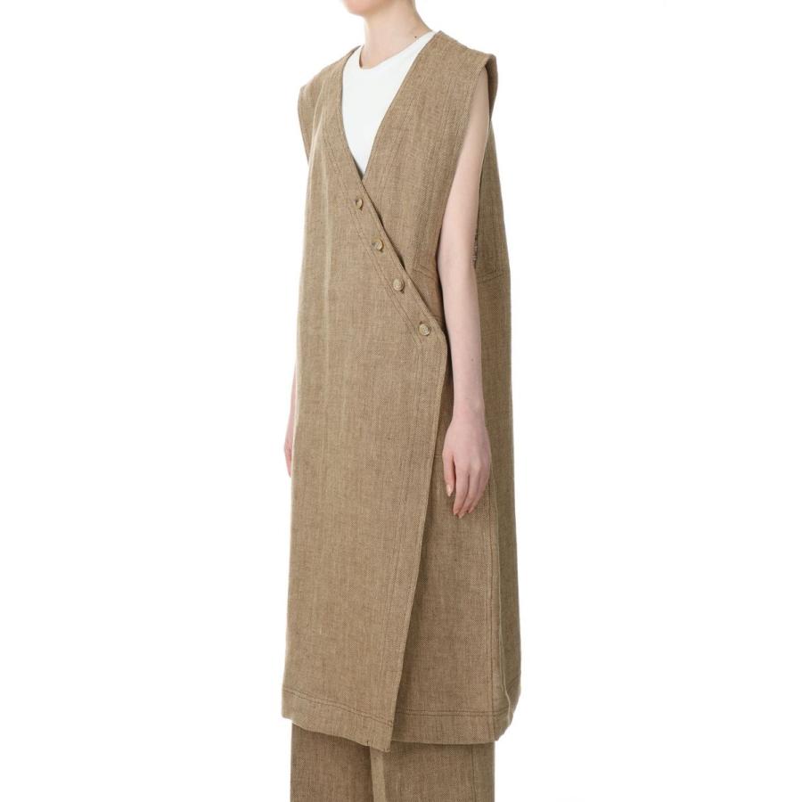 【16時までのご注文で最短翌日発送】【20%OFF】TODAYFUL トゥデイフル Asymmetry Linen Vest -BEIGE (12310103)｜deepinsideinc｜02