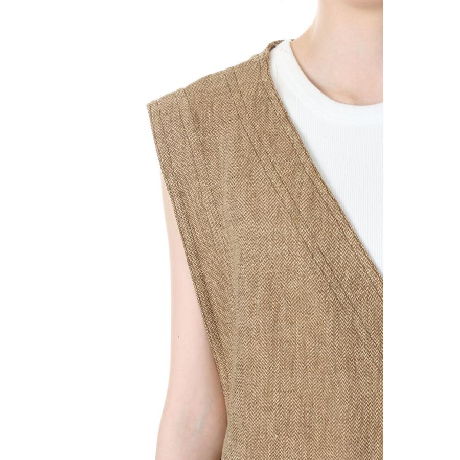 【16時までのご注文で最短翌日発送】【20%OFF】TODAYFUL トゥデイフル Asymmetry Linen Vest -BEIGE (12310103)｜deepinsideinc｜04