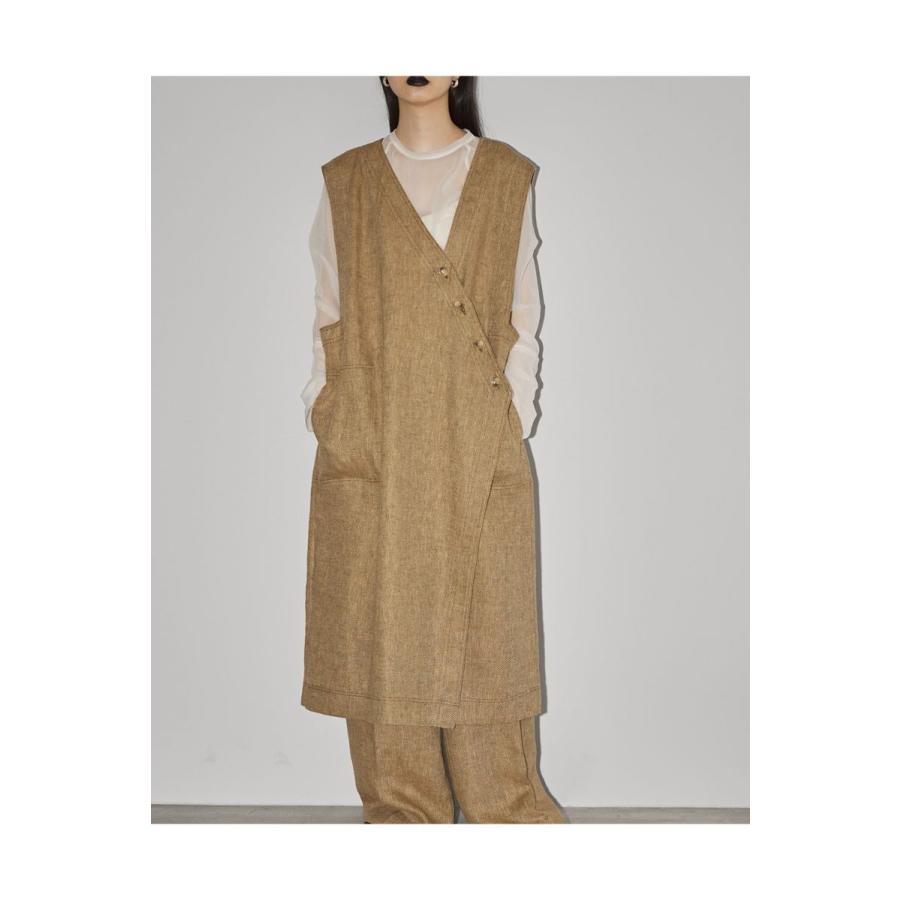 【16時までのご注文で最短翌日発送】【20%OFF】TODAYFUL トゥデイフル Asymmetry Linen Vest -BEIGE (12310103)｜deepinsideinc｜09