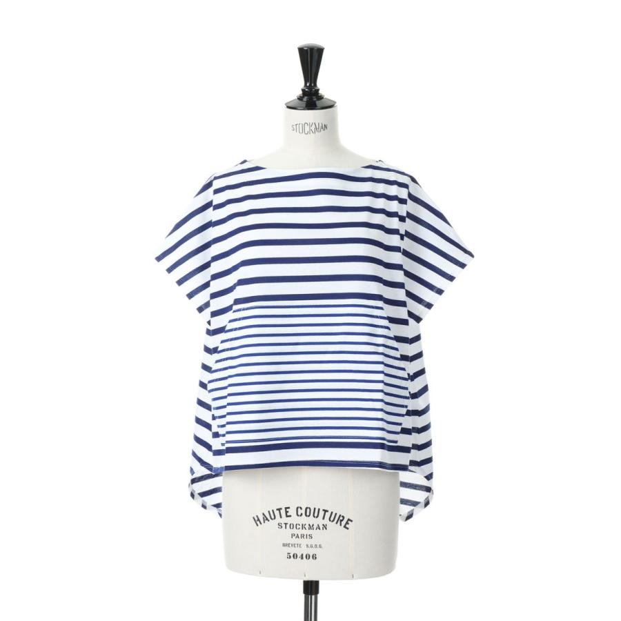 【P5倍 / SALE】Dry touch jersey border wide top-WHITE×BLUE（19RCSTOP-06C） Bluebird Boulevard(ブルーバードブルバード) | BLUEBIRD BOULEVARD