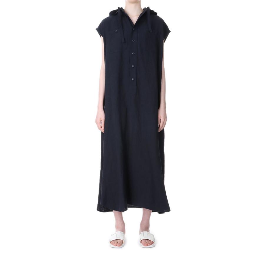 【SALE】Powder Snow Linen Hoodie Dress-NAVY（19RFADRE-04C） Bluebird Boulevard(ブルーバードブルバード) | BLUEBIRD BOULEVARD
