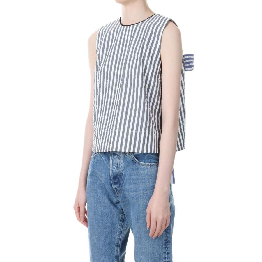【SALE】Rough Soccer Stripe Sleeveless Top-BLACK（19RFATOP-01C） Bluebird Boulevard(ブルーバードブルバード) | BLUEBIRD BOULEVARD | 01