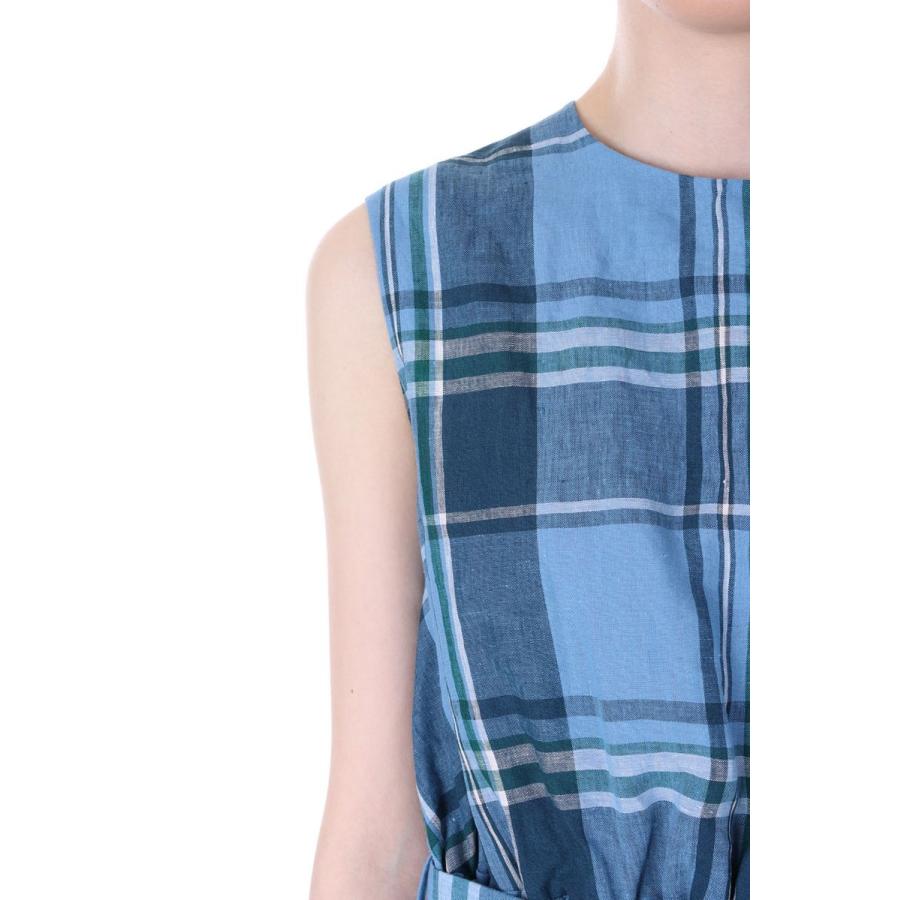 【SALE】Tartan French Linen Maxi Dress（19RFADRE-08C-B） Bluebird Boulevard(ブルーバードブルバード) | BLUEBIRD BOULEVARD | 03