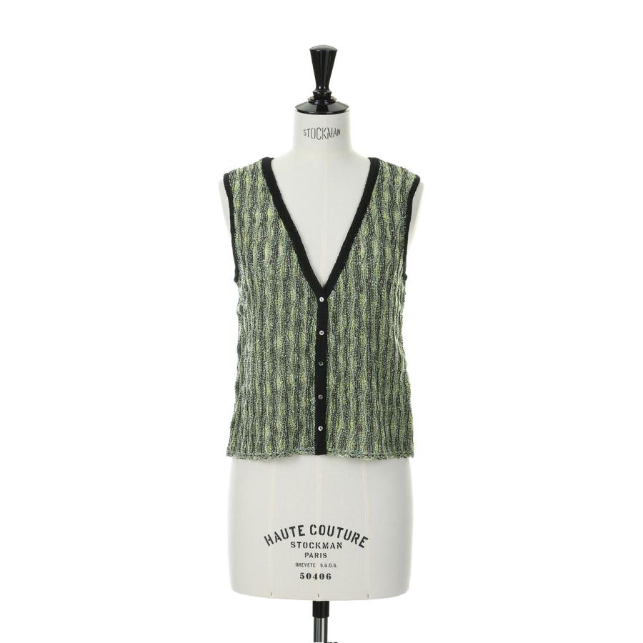 【P5倍 / SALE】Mix yarn Knit Vest -GREEN MIX(E23SS/T-05) EBONY(エボニー) | EBONY