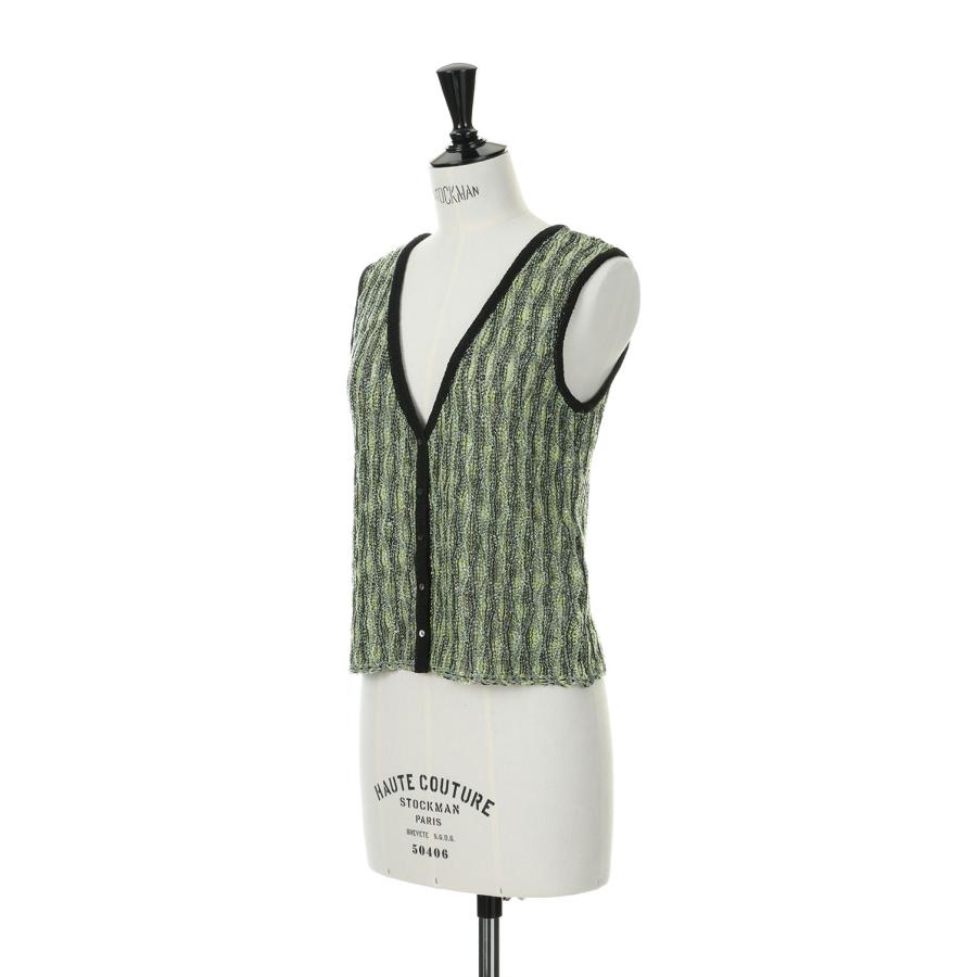 【P5倍 / SALE】Mix yarn Knit Vest -GREEN MIX(E23SS/T-05) EBONY(エボニー) | EBONY | 01