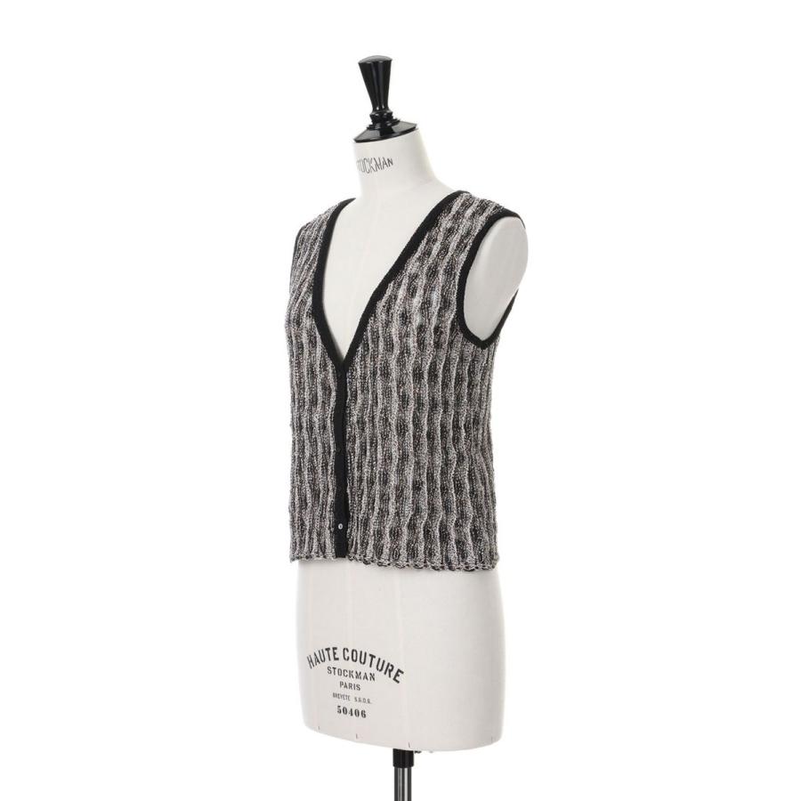 【P5倍】Mix yarn Knit Vest -BLACK MIX(E23SS/T-05) EBONY(エボニー) | EBONY | 01