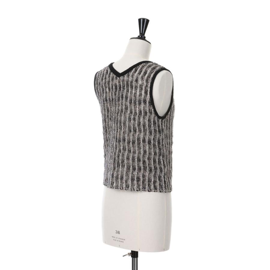 【P5倍】Mix yarn Knit Vest -BLACK MIX(E23SS/T-05) EBONY(エボニー) | EBONY | 02
