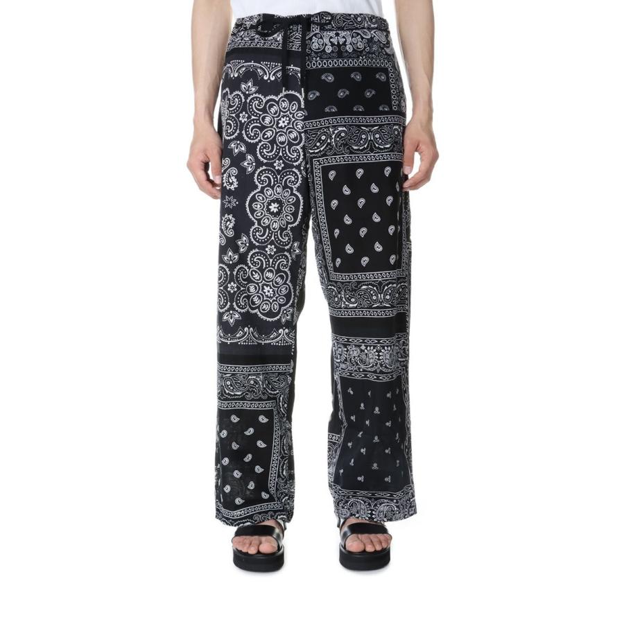 【P5倍 / SALE】circa make bandana patchwork pants -BLACK -1(cm23ss-10) 77CIRCA -Men-(ナナナナサーカ) | 77circa | 01